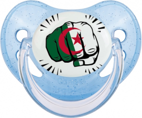 Bandera de Argelia golpeando fisiológicamente lentejuelas azules
