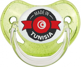Hecho en Túnez diseño 1 con nombre de pila Physiological Sucete Green con lentejuelas