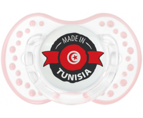 Hecho en Túnez diseño 1 con nombre tetina lovi dynamic retro-blanco-rosa-tierno clásico