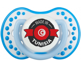 Hecho en Túnez diseño 1 con nombre tetina lovi dynamic fosforescente azul-blanco