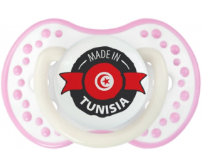 Hecho en Túnez diseño 1 con nombre tetina lovi dynamic rosa fosforescente