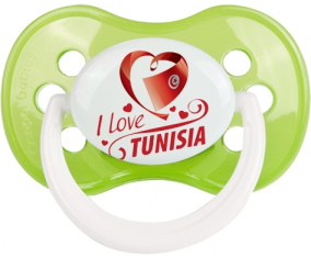 Me encanta Túnez diseño 1 Clásico Verde Anatómico Tetina