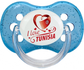 Me encanta Túnez diseño 1 azul cereza lentejuelas lollipop