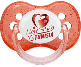 Me encanta Túnez diseño 1 Rojo Cereza Lentejuelas Lollipop