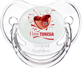 Me encanta Túnez diseño 2 Clásico Transparente Physiological Lollipop