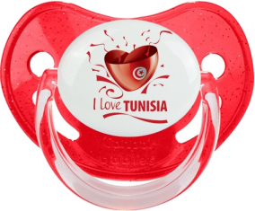 Me encanta Túnez diseño 2 Lentejuelas Rojo Physiological Lollipop