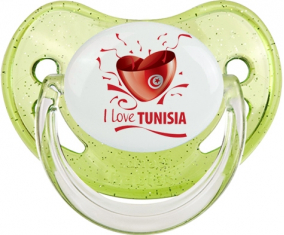 Me encanta Túnez diseño 2 Lentejuelas Verde Physiological Lollipop