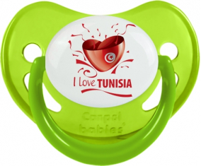 Me encanta Túnez diseño 2 Fosforescente Verde Fisiológico Lollipop