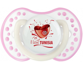 Me encanta Túnez diseño 2 lovi dynamic piruleta fosforescente de color blanco-rosa