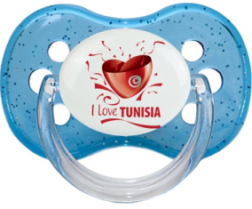 Me encanta Túnez diseño 2 Cereza Pura Lentejuelas Tetina