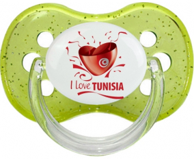 Me encanta Túnez diseño 2 lentejuelas verde cereza