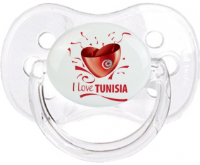 Me encanta Túnez diseño 2 Clásico Transparente Cereza Tetina