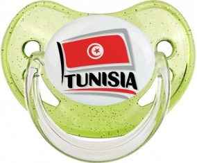 Diseño de bandera de Túnez 1 jugo fisiológico verde de lentejuelas
