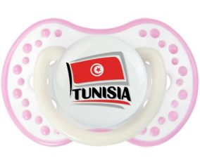 Bandera Túnez diseño 1 Tetina lovi dynamic blanco rosa fosforescente