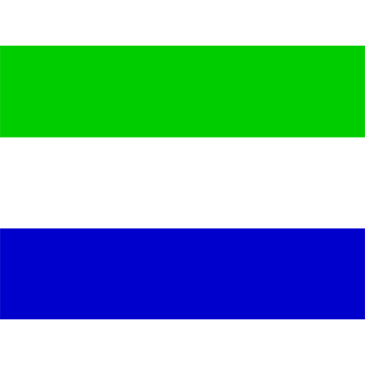 Bandera Oficial de Sierra Leona en productos para bebé. Ideal para chupetes y accesorios. Visítanos en chupete-bebe.com.