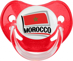 Bandera Marruecos diseño 1 Lentejuelas Rojo Physiological Lollipop