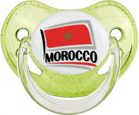 Bandera Marruecos diseño 1 lentejuelas verde piruleta fisiológica