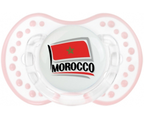 Flag Morocco design 1 Lollipop lovi dynamic clásico retro-blanco-rosa-tierno