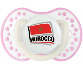 Bandera Marruecos diseño 1 lovi dynamic piruleta fosforescente de color blanco-rosa