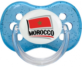 Bandera Marruecos diseño 1 lentejuelas azul cereza tetina