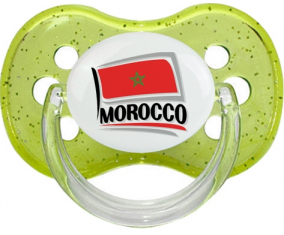 Bandera Marruecos diseño 1 lentejuelas verde cereza tetina