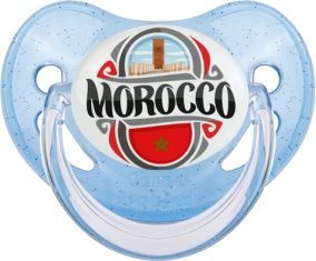 Bandera Marruecos diseño 2 Lentejuelas Azul Tetina Fisiológica
