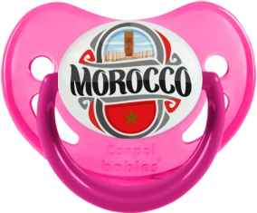 Bandera Marruecos diseño 2 Rosa fisiológica tetina fosforescente