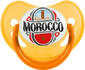Bandera Marruecos diseña 2 Tetina Fisiológica Fisiológica Amarilla Fosforescente
