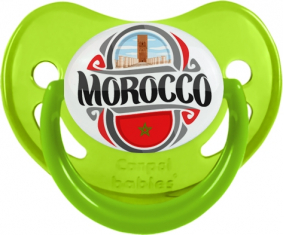 Bandera Marruecos diseño 2 Tetina Fisiológica Fosforescente Verde