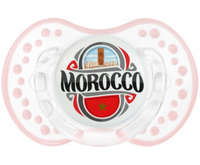 Flag Morocco design 2 Sucete lovi dynamic clásico retro-blanco-rosa-tierno