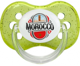 Bandera Marruecos diseño 2 azúcar de lentejuelas de cereza verde