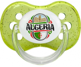Diseño de bandera argelina 2 lollipop de cereza verde de lentejuelas