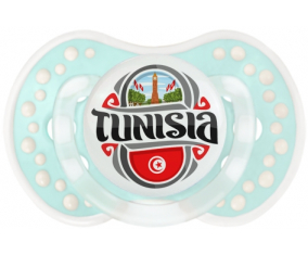 Bandera Túnez diseño 2 Lollipop lovi dynamic Retro-turquesa-laguna clásica