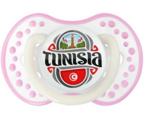 Bandera Túnez diseño 2 lovi dynamic piruleta fosforescente de color blanco-rosa