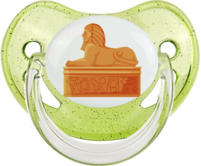 Estatua de la esfinge egipcia lentejuelas verdes lolliin fisiológico