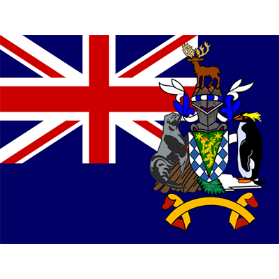 Bandera Oficial de Georgia del Sur e Islas Sandwich del Sur, perfecta para personalizar artículos de bebé. Disponibles en chupet