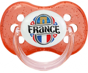 Bandera France diseño 1 Lollipop cereza roja de lentejuelas