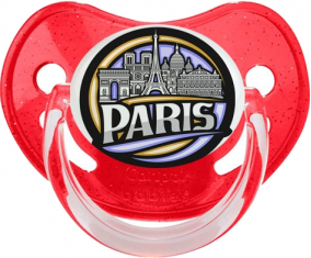 Ciudad de París diseña 2 tetina fisiológica de lentejuelas rojas