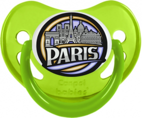 Ciudad de París diseño 2 Tetina Fisiológica Fosforescente Verde