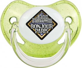Ciudad de París diseña 3 Sucete verde lentejuelas naturales