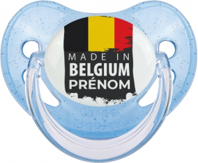 Hecho en Bélgica diseño 1 Tetina Fisiológica Azul Lentejuelas