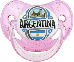 Bandera Argentina Physiological Lollipop Rosa lentejuelas