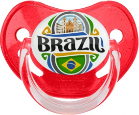 Bandera Brasil Piruleta Fisiológica Roja con Lentejuelas