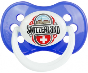 Bandera Suiza Clásica Piruleta Anatómica Azul