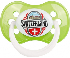 Bandera Suiza Clásica Piruleta Anatómica Verde