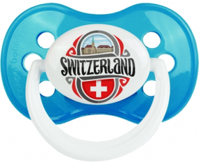 Bandera Suiza Clásica Cian Anatómica Lollipop