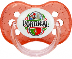 Bandera Portugal chupa cereza roja con lentejuelas