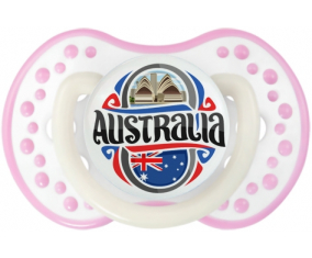 Flag Australia lovi dynamic piruleta de color rosa-blanco fosforescente
