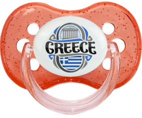 Bandera Grecia chupa cereza roja con lentejuelas