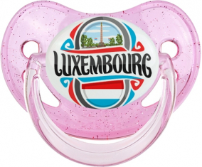 Bandera Luxemburgo Lollipop Rosa Feológica con lentejuelas